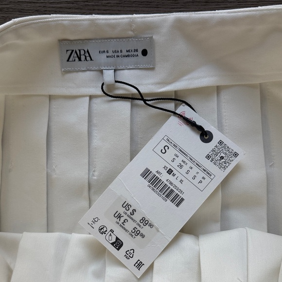 NWT Zara Cotton Blend Box Pleated Midi Skirt - Picture 10 of 10